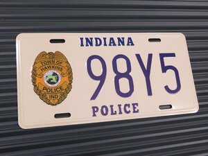 [Movie License Plate] * &lt;&lt; INDIANA 98Y5 POLICE / Stranger Singus &gt;&gt; American miscellaneous goods license plate