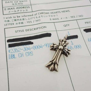 【PRICE DOWN】CHROME HEARTS DBL CH CRS Double CH Cross Charm Necklace