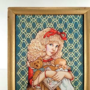 [AIKU-YA] Free Shipping Jean Hagala Stained Glass Girl and Doll Carroll Glass Masters /Toronto /Canada Bisque Antique