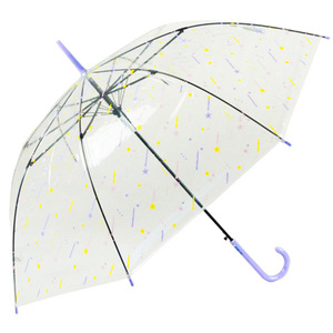 ☆ Star ☆ ATTAIN 58cm Jump umbrella PoE Vinyl umbrella fashionable umbrella transparent translucent long umbrella jum umbrella rain umbrella 58cm 58 cm