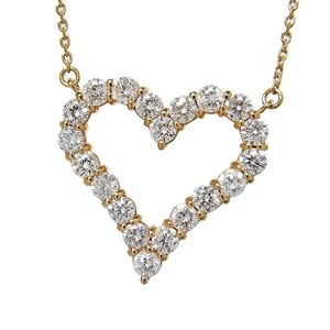 K18 Diamond Entered Heart Pendant Necklace D: 2.00ct 6.0g