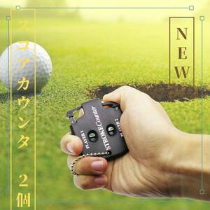[Set of 2] Golf Score Counter Black Compact Golf Supplies Professional Model Holiday Tangel