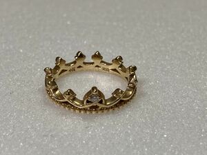C Free shipping △ 540 [Nojess Nojes] Pinky Ring Crown K10 Yellow Gold Size 1