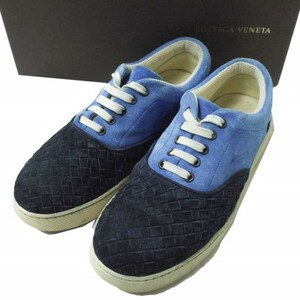 BOTTEGA VENETA Bottega Veneta Intrecciato Suede Low Cut Sneakers? 356617 VFC05 3960 40 (25cm) Blue/Navy G12243