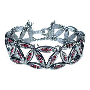 Christian DIOR Christian Dior Bracelet Bangle Accessory Jewelry Linstone Metal Red Black Silver