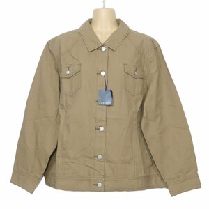 [Like new, with paper tag] East boy ★ Denim jacket blouson long sleeve Large size 21 khaki system Z4266