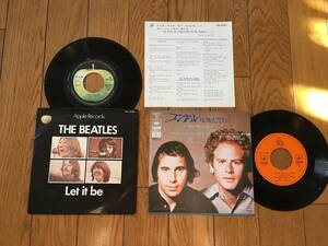 ★ Set of 2 EP! Beatles / Let It Beatles &amp; Simon and Garfunkles * 7inch Single 7 -inch Showa Retro