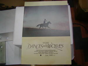 Movie Pamphlet "Dance With Wolves DANCES WITH WOLVES": Kevin Costner+Mary McDonnell Western Drama Free Shipping