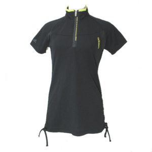Adidas Shirt Half Zip Short Sleeve Golf Wear Stand Color Adi Zero Side Gather Logo Print S/P Black Black ■ GY08