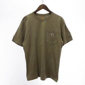 Car Heart CARHARTT ORIGINAL FIT T -shirt Short Sleeve Crew Neck Pocket Logo Cotton Brown Brown S ■ GY12 Men's