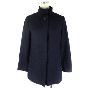 Michelle Clan MICHEL KLEIN Coat Stand Color Long Sleeve Wool Sprinkle 38 Navy Navy Outer /BT Ladies