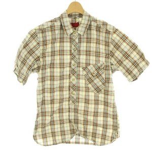 Unused item Levi's Red Tab Levi's Red Tab Tag Check shirt Half button Short sleeve M tea brown /DK ■ GY99 Men's