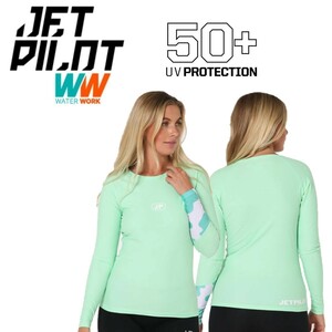 Jet Pilot JETPILOT 2024 Ladies Rush Guard Long Sleeve Free Shipping Sara L/S Lassie S23025 Mint 10/M