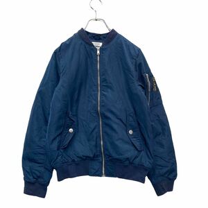 Used old-fashioned H &amp; M MA-1 Flight Jacket Kids 150cm Half-cotton nylon jacket Navy Navy old clothing wholesaler A509-6334