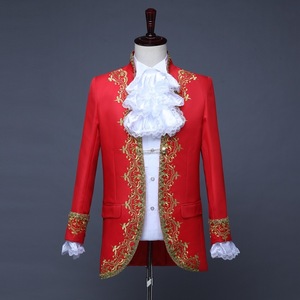 New high-quality 4-piece set of court cosplay costume Red Tuxedo Stage Costume Utowet XS S ML-XL Moderary Conference Conference