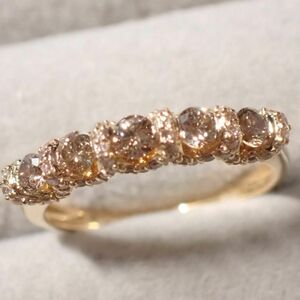 K18YG H &amp; C Russian Brown Diamond Ring 13 0.70ct