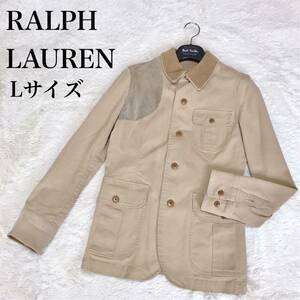 Large size Ralph Lauren Corduroy Switching Suede Military Jacket Ralph Lauren