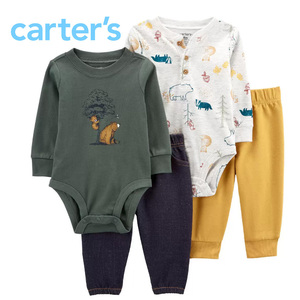 New 4 points 90 ★ CARTER'S Curters Long Sleeve T -shirt Long Pants Set 24m Bear Costco Rompers Tops Bottoms Bottoms Suit