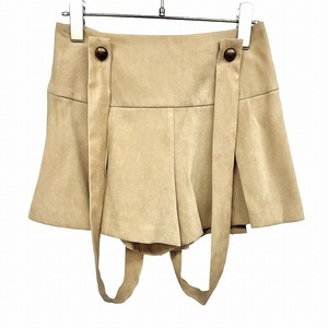 Allamanda [New] Allamanda Culotte Skirt Mini Flare Shoulder Strap Detachable Plain Polyester × Polyurethane 36 Beige Women's