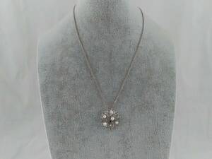 H/Mikimoto Mikimoto Pearl Necklace Silver Wood Motif Accessories 0921-2