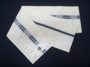Special 01020 Pure silk Hakata small belt (half -width band) &lt;Horaori Mori&gt; Made of "Tsubaki" ivory/Iron Kon Yeah Letter Pack!