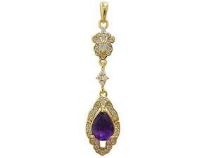 Free Shipping "Natural Amethyst" Pendant Top Purple crystal