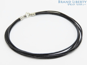 Bulgari leather 5 choker necklace 39cm Black Silver metal
