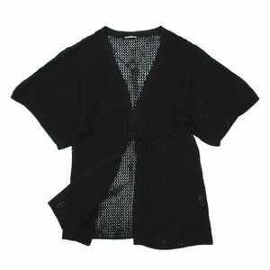 Beauty Vivi Tam Vivienne Tam Mesh Knit Long Cardigan Jacket Solid Basic Size 0 Black Black Ladies