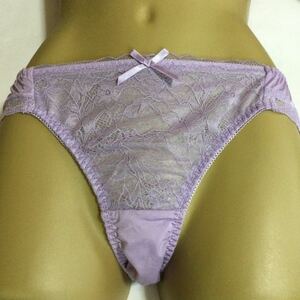 Ladies Purple Flower Pattern Lace Shorts L Size New