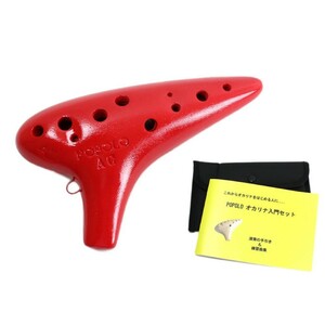 POPOLO NN-AC Ocarina Introductory Set Alto C Red Introductory Songs Set with CD