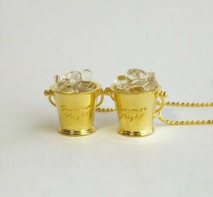 Ice bucket piercing gold silver 925 Crystal quartz ice Ryom ear piercing ball chain