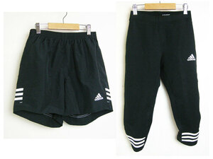 ■ Adidas [Adidas] Training Wear Short Pants 6 minutes length Spats Set M Black Running Wear A ■