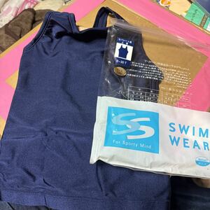 Negotiations welcome [New unused] Swimming blue swimsuit school uniform uniform school swimsuit clothing shop Sportwear swimming school swimsuit 140 size