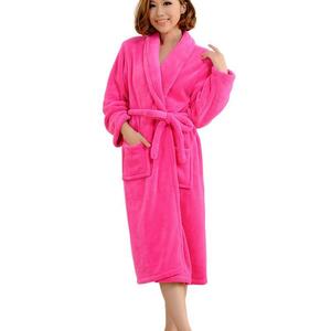 Bathrobe a plain room clothes with unisex string (pink, m)
