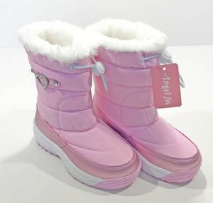 Item B Down Boots 23.0cm Pink Snow Boots Winter Boots Cold Boots Fleece Boa Anti-slip Bottom Wide Heart Charm 17982 (1)