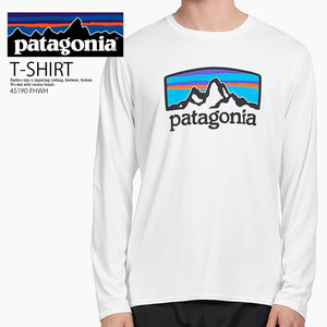 New ■ Patagonia Patagonia Long Sleeed Capilene Cooly Graphic Shirt Long Sleeve T -shirt ■ MENS (L) ■ White ■ 45190