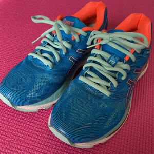 ◆ ASICS ASICS TJG514 GEL-NIMBUS 19 Running Shoes Blue 22.5㎝ USED Beauty