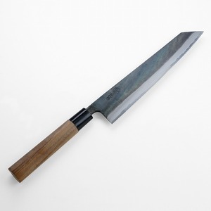 Former Kazu beef sword double -edge 240mm cut type blue paper No. 1 identifying black hitting walnut finished walnut pattern in Japan