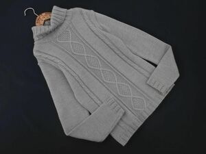 Interplanet Inter Planet Cable Turtle Neck Knit Sweater SIZE2/Gray ◇ ■ ☆ DJA5 Ladies