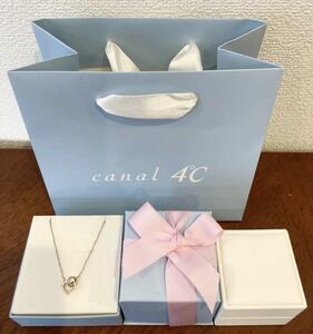 New Genuine CANAL4 ℃ Necklace Silver Necklace Box Box Bag Ribbon Diamond Canal Yond Sea Present Heart