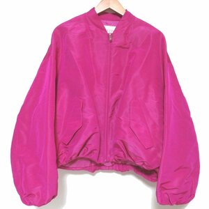 Beauty 22SS Valentino Valentino Silk 100% oversized Bomber Jacket Blouson 40 165/84A Size Fuchsha Pink