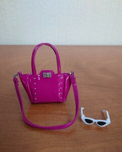 1/6 Purple bag for figure doll Folding sunglasses accessories Barbie Rika -chan Jenny Rock Studs