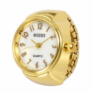[Our postage] Ring ring clock Unisex Watch Fashion Quartz finger finger ring watch Gold FRW-O-01-R