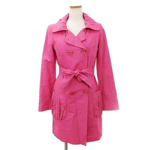 Lartramoda Laltramoda Trench coat belt plain linen cotton blend pink 40 outer ■ RF ladies