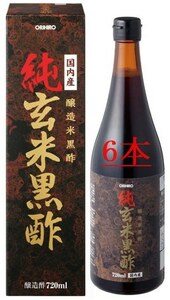 Six Orihiro Jun Brown Rice Black Vinegar 720ml Brown rice black vinegar vinegar unique to the unique body and flavor .... For daily beauty and health, as a guide, about 20ml a day. Also as a cooking vinegar.