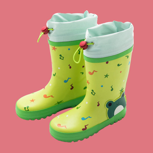 ☆ Green ☆ 28 (EU) Rain Boots Kids Fashionable Mail Order Girls Children's Children's Cute Kindergarten Nursery School Enrollment