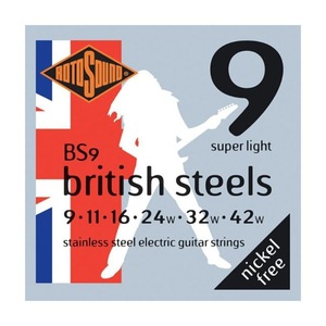 Lotto Sound Guitar String 1 Set BS9 British Steels Super Light 9-42 Electric Guitar String Rotosound