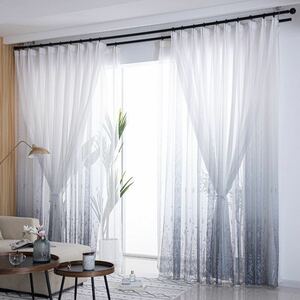 Double lace curtain mirror lace curtain Injaster hook width 100 cm * Length 130 cm 2 pieces 20 % OFF