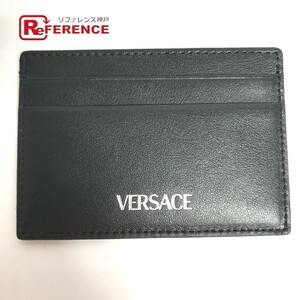 Beauty VERSACE Versace logo business card case card case card case Black Ladies [Used]