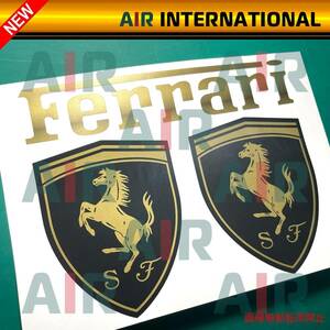 [AIR Int'L product] Ferrari Emblem Ferrari Emblem Sticker Mat Gold 2 pieces set